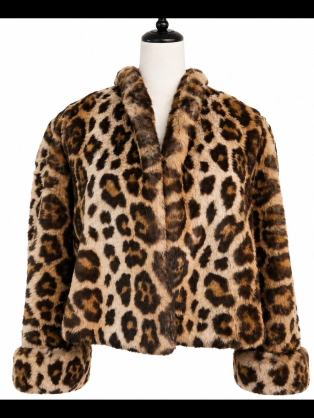 Vintage MONDI faux Fur Leopard Statement Coat-Made In Germany-Y2K Mob Wife Lux - Picture 3 of 11